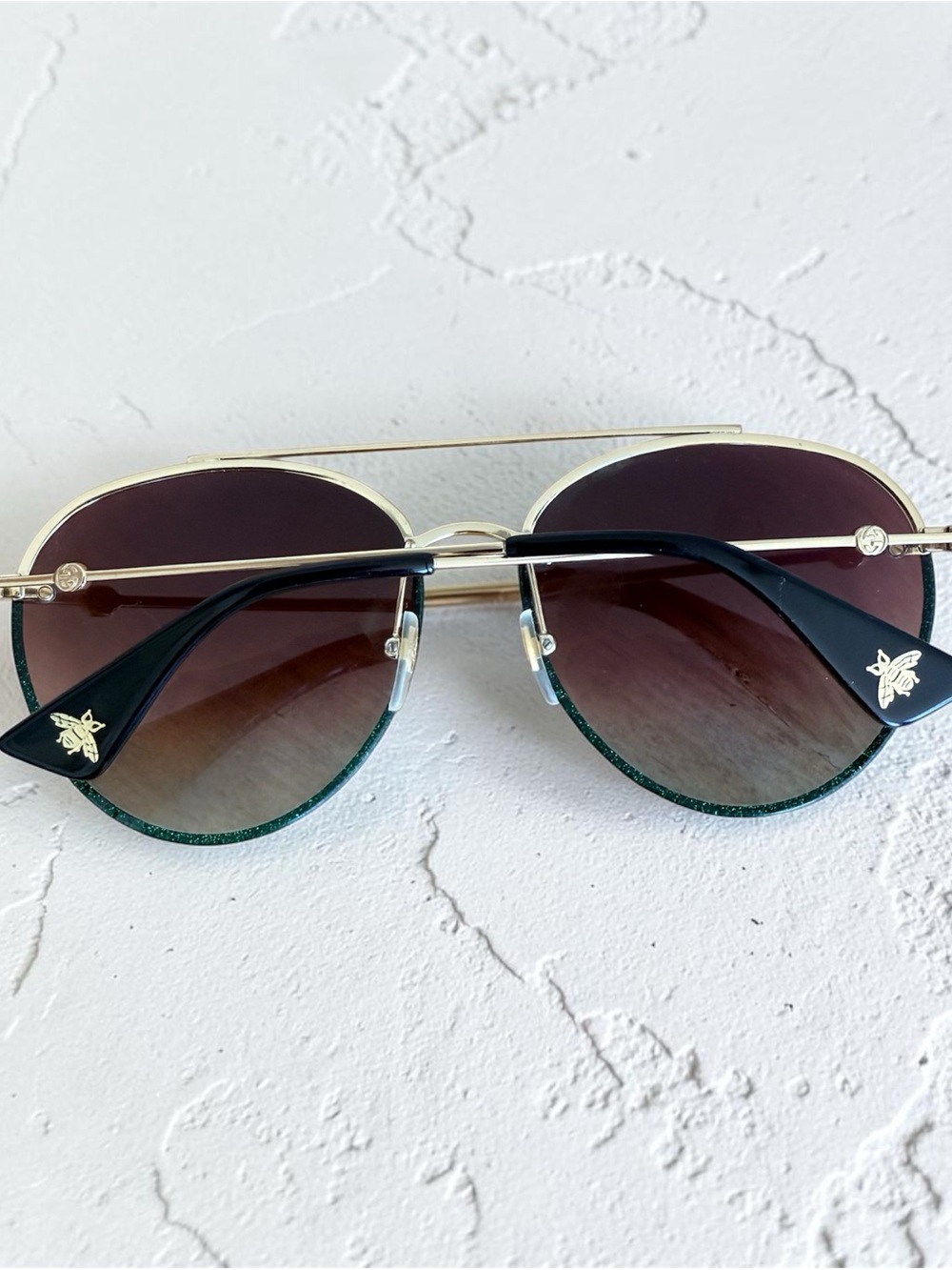 Gucci Rare Women's Gradient Aviator Sunglasses - Gold/Red - Picture 8 of 8